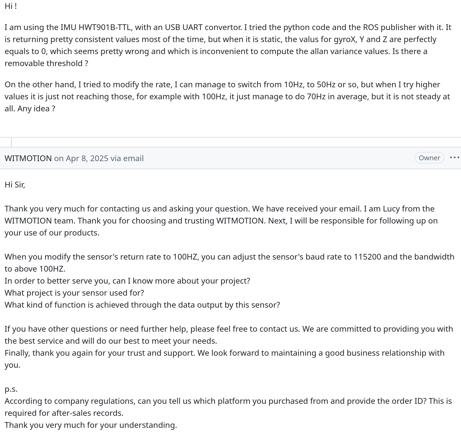 WIT issue maintenance